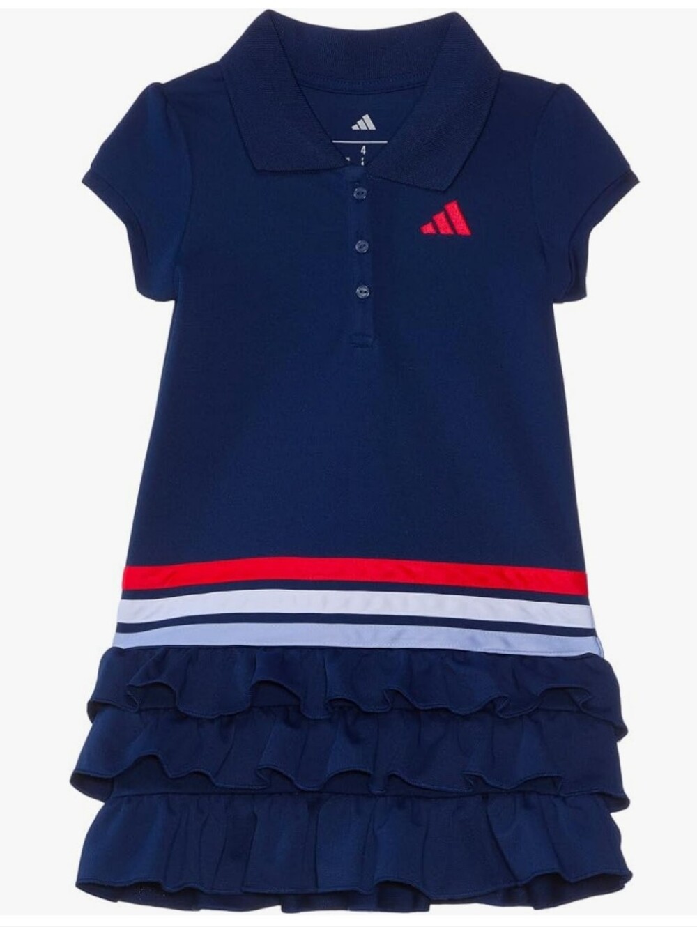 Adidas Girl's Short Sleeve Ruffle Polo Dress